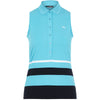 J. Lindeberg Tess Beach Blue Womens Sleeveless Golf Polo