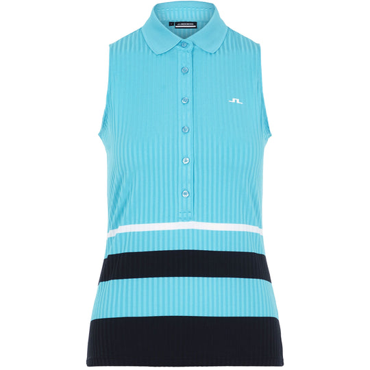 J. Lindeberg Tess Beach Blue Womens Sleeveless Golf Polo