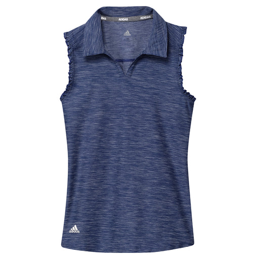 Adidas Spacedye Girls Sleeveless Golf Polo - Dark Blue/L