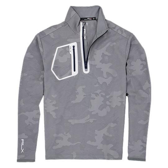 RLX Lux Jacquard Jersey Basic Grey Camo Mens Golf 1/2 Zip
