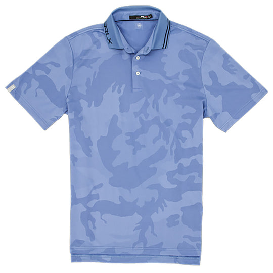 RLX Mesh Camo Jacquard Fall Blue Mens Golf Polo