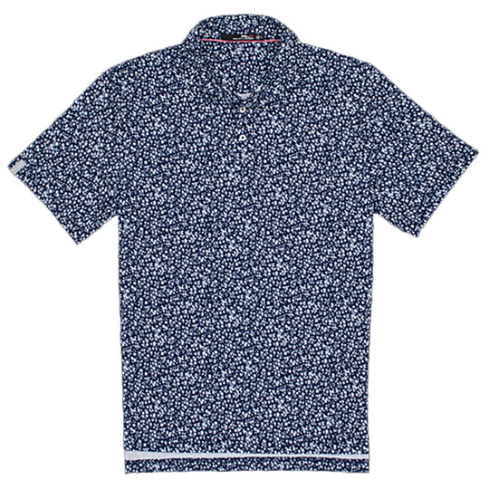 RLX Printed Lightweight Airflow French Navy Preppy Petal Mens Golf Polo