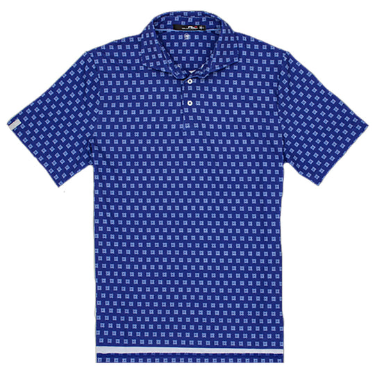 RLX Printed Lightweight Airflow Royal Blue Star Foulard Mens Golf Polo
