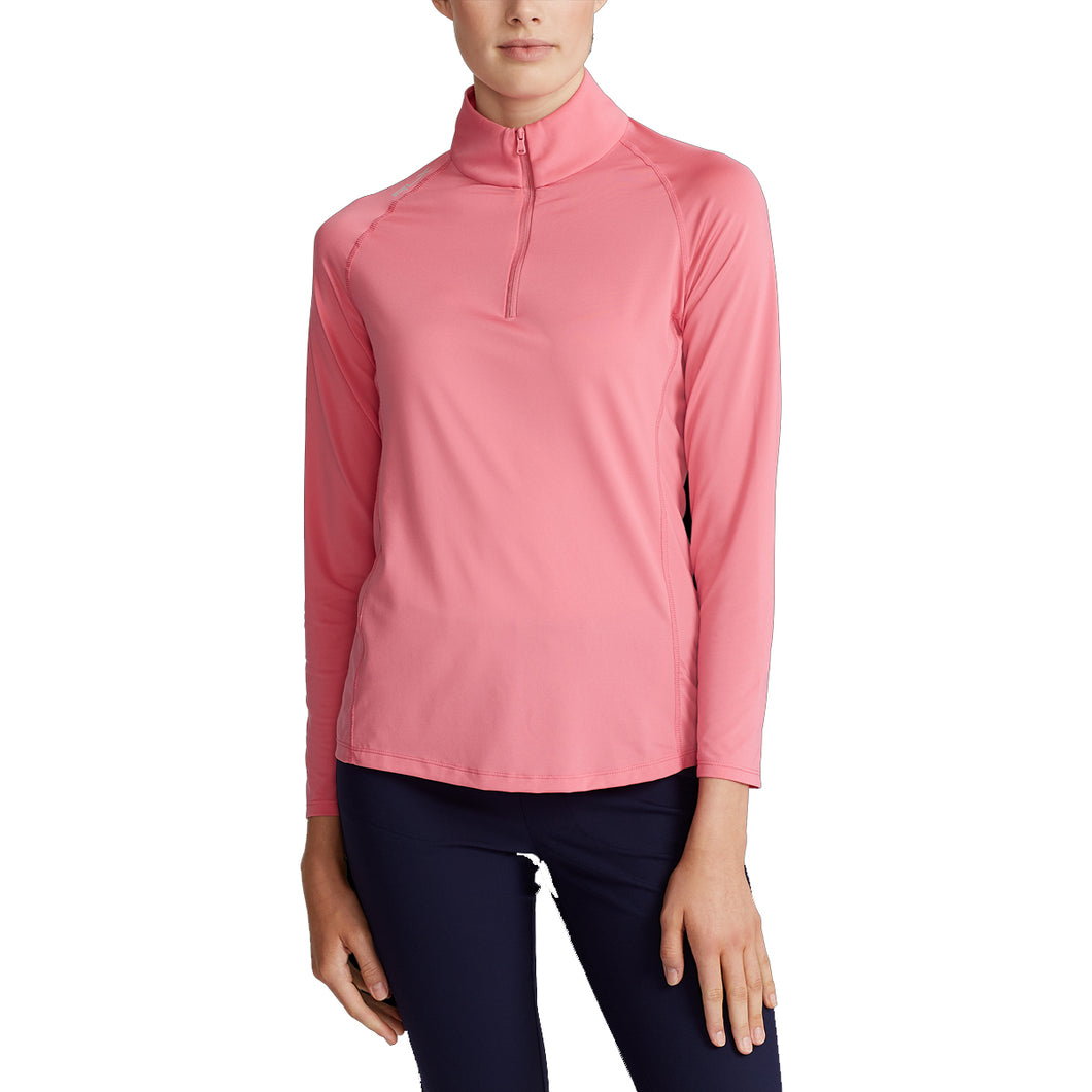 RLX Ralph Lauren UV Protect Pk Womens Golf 1/4 Zip - ANTIQ ROSE 002/L