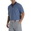 FootJoy Lisle Ministripe Knit Collar Navy Mens Golf Polo
