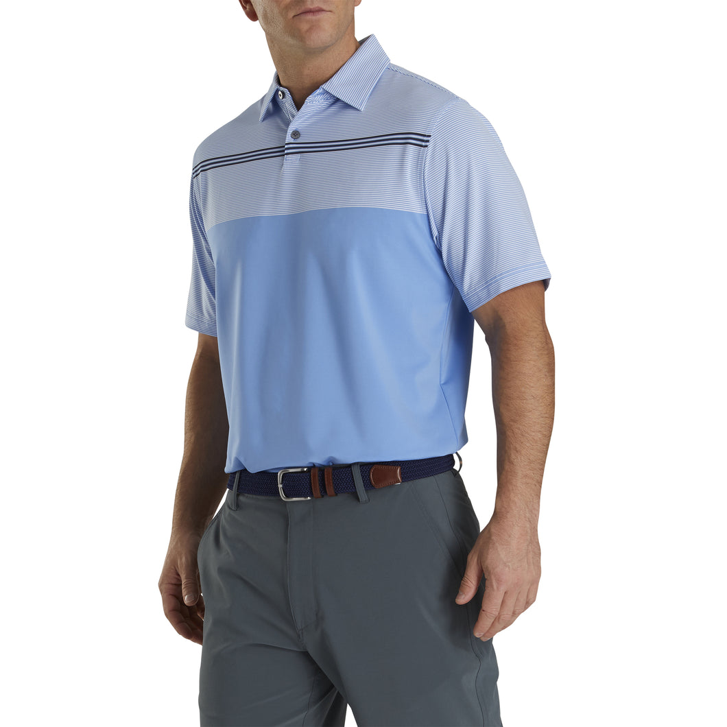 FootJoy Lisle Engineered Pinstr NY Mens Golf Polo