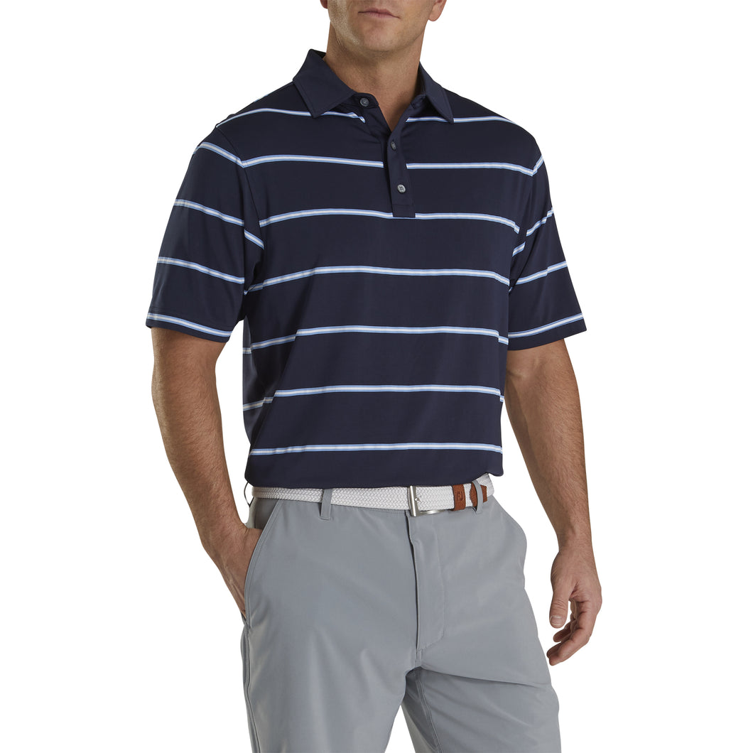 FootJoy Lisle Pique Open Stripe Mens Golf Polo