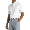 FootJoy Athletic Fit Lisle Golf Print Self Collar Mens Golf Polo