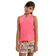 Load image into Gallery viewer, Lucky in Love Birdie Girls Sleeveless Golf Polo
 - 4