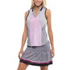 Lucky in Love Kinetic Stripe Black Womens Golf Tank Top