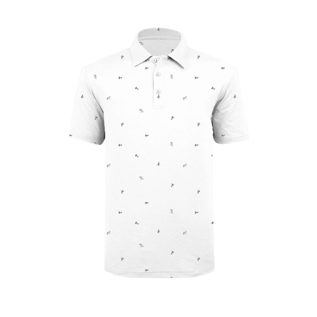 Swannies GOAT White Mens Golf Polo