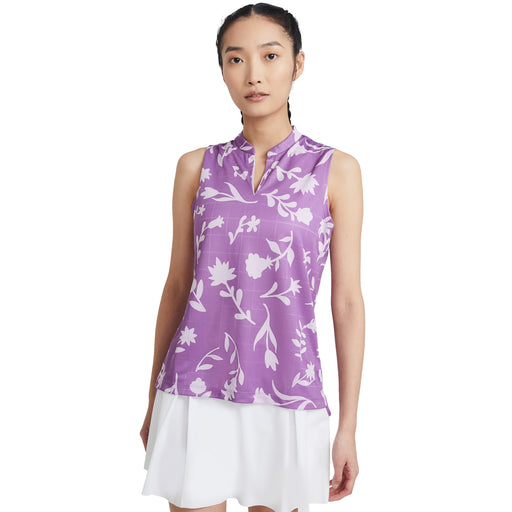 Nike Breathe Floral Print Womens SL Golf Polo - PURPL NBULA 570/L