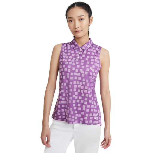 Nike Dri-FIT Printed Womens Sleeveless Golf Polo - PURPL NBULA 570/XL