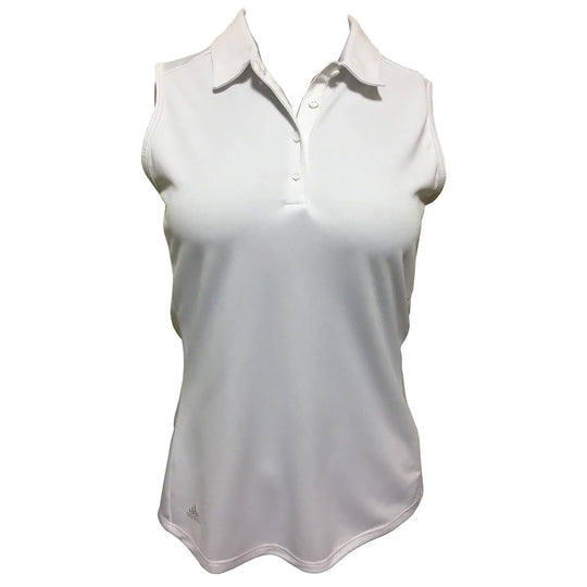Adidas Advantage White Womens Sleeveless Golf Polo