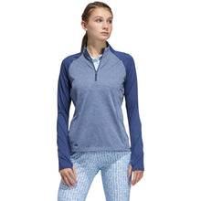 Load image into Gallery viewer, Adidas Heather Layer Womens Golf 1/4 Zip - Tech Indigo Mel/XL
 - 1