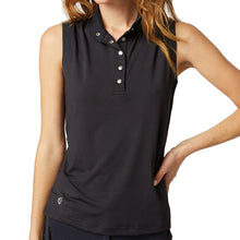 Load image into Gallery viewer, GGBlue Korrine Womens Sleeveless Golf Polo - BLACK B024/XL
 - 1