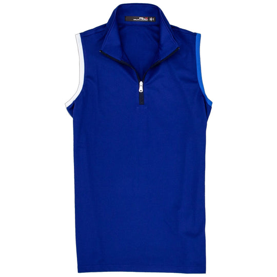 RLX Ralph Lauren Tricolor Trooper Royal Womens Golf Sleeveless 1/4 Zip