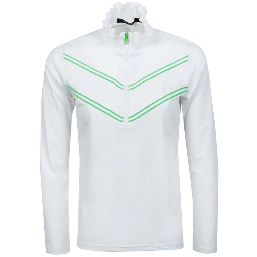 Ralph Lauren Chevron Rufle WH Wmn QZ Golf Pullover