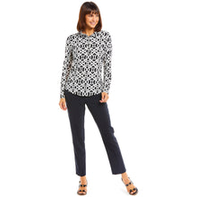 Load image into Gallery viewer, Gottex Zip Mock Womens Long Sleeve Sun Shirt - Black Lattice/L
 - 1