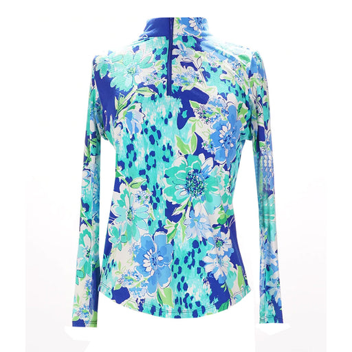 Gottex Zip Mock Womens Long Sleeve Sun Shirt - Blue Jane/XL