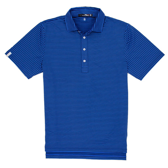 RLX Classic Striped Colby Blue Mens Golf Polo