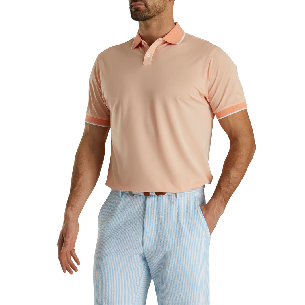 FootJoy Southern Living Solid Peach Mens Golf Polo - Peach/XL