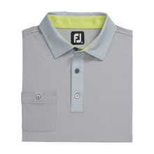 Load image into Gallery viewer, FootJoy Lisle Solid Pinstripe Grey Mens Golf Polo
 - 4