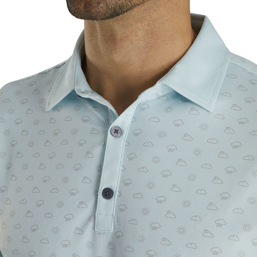 FootJoy Lisle Weather Print Ice Blu Mens Golf Polo