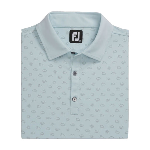 FootJoy Lisle Weather Print Ice Blu Mens Golf Polo