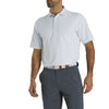 FootJoy Pique Mixed Stripe Self Collar White-Ice Blue Mens Golf Polo
