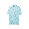 FootJoy Lisle Camo Floral Print Self Collar Ice Blue Mens Golf Polo