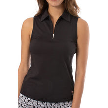 Load image into Gallery viewer, Golftini Zip Tech Womens Sleeveless Golf Polo - Black 16bk/XL
 - 1
