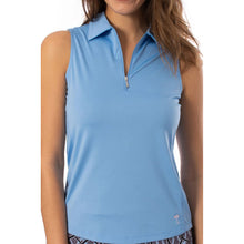 Load image into Gallery viewer, Golftini Zip Tech Womens Sleeveless Golf Polo - Sky Blue 21sb/XL
 - 11