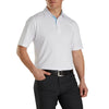 FootJoy Athletic Fit Lisle Solid Gingham Trim White Mens Golf Polo