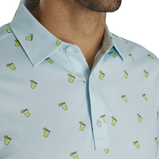 FootJoy Lisle Cocktail Print Blue Mens Golf Polo