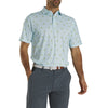 FootJoy Lisle Cocktail Print Ice Blue Mens Golf Polo