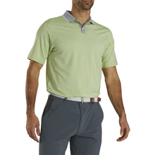 Load image into Gallery viewer, FootJoy Lisle Mini Stripe Grey-Lime Mens Golf Polo
 - 1