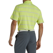 Load image into Gallery viewer, FootJoy Lisle Open Stripe Lime Mens Golf Polo
 - 2