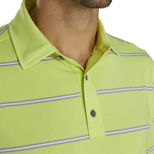 FootJoy Lisle Open Stripe Lime Mens Golf Polo