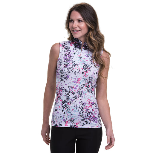 EP New York Floral Print 1/4 Zip Womens Golf Polo