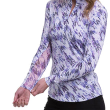 Load image into Gallery viewer, EP NY Texture Print White Mock Womens Golf 1/4 Zip
 - 3