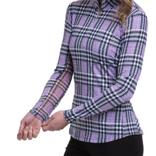 Load image into Gallery viewer, EP NY Glen Plaid Mock Black Womens Golf 1/4 Zip
 - 2