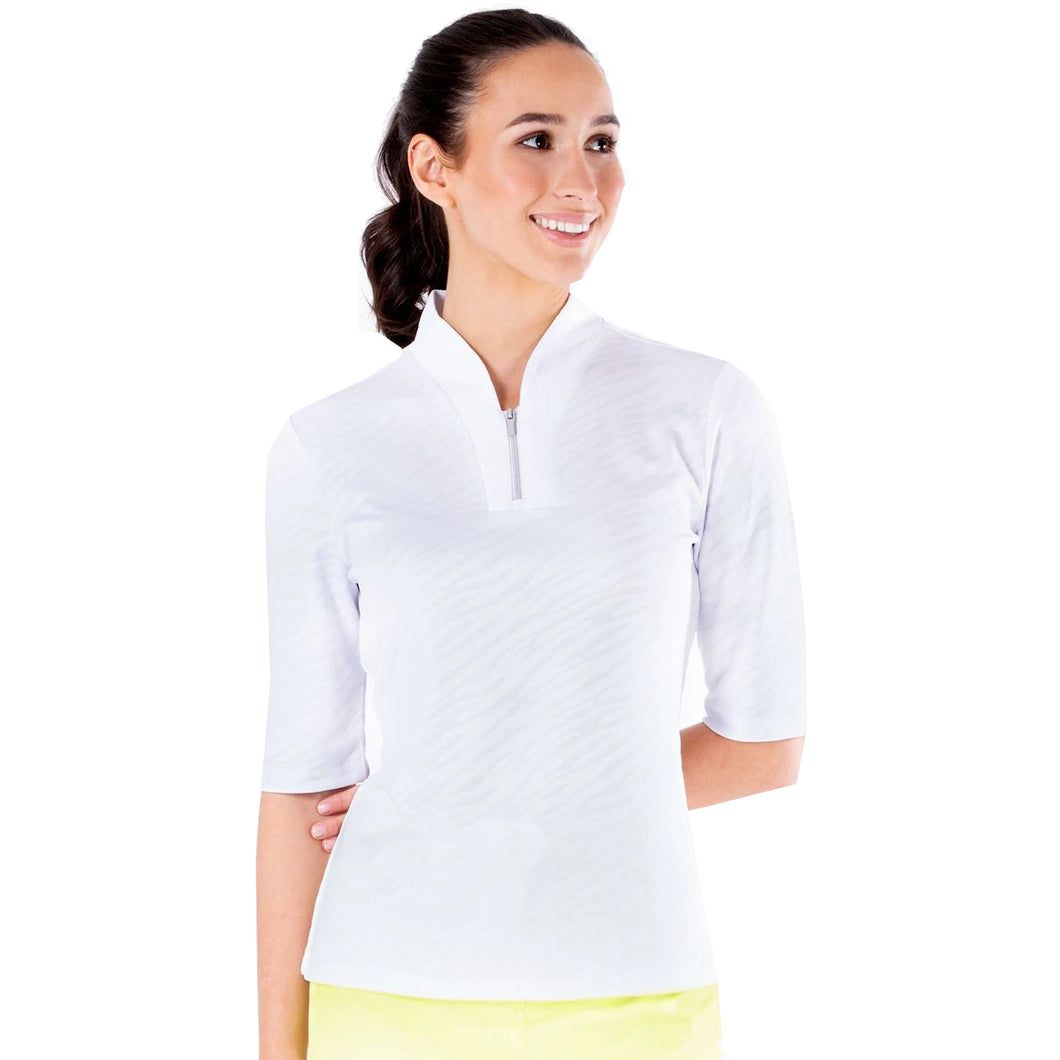 NVO Cody Mock Womens Golf Polo - WHITE 100/XL