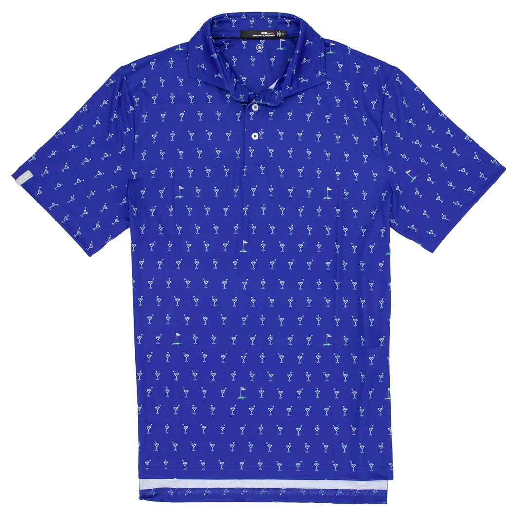 RLX Ralph Lauren Prnt Ltwt Airf Blu Mens Golf Polo