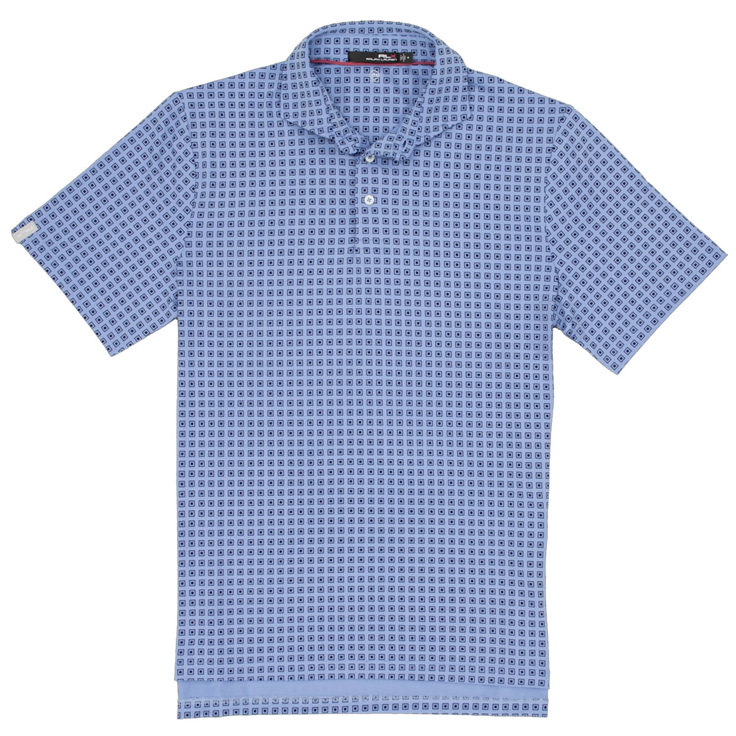 RLX Ralph Lauren Prnt Ltwt Her Blue Mens Golf Polo