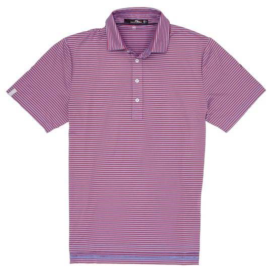 RLX Classic Striped Blue Lagoon Mens Golf Polo