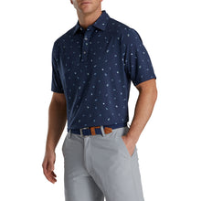Load image into Gallery viewer, FootJoy Lisle Golf Doodle Print Nvy Mens Golf Polo
 - 1