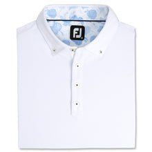 Load image into Gallery viewer, FootJoy Piq Vintage Floral Trim Wht Mens Golf Polo
 - 3