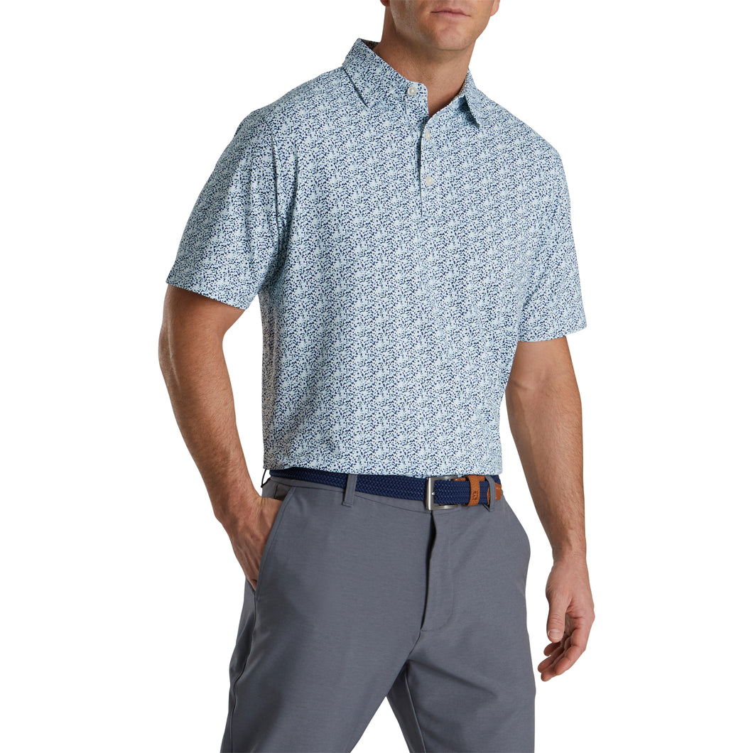 FootJoy Pique Confetti Print Mint Mens Golf Polo