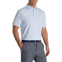 Load image into Gallery viewer, FootJoy Lisle Feeder Stripe Sky Mens Golf Polo
 - 1